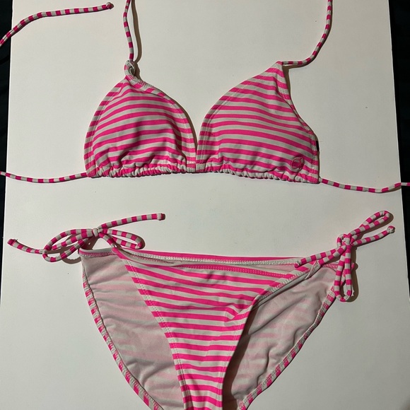 OP Other - Hot pink and white striped bikini